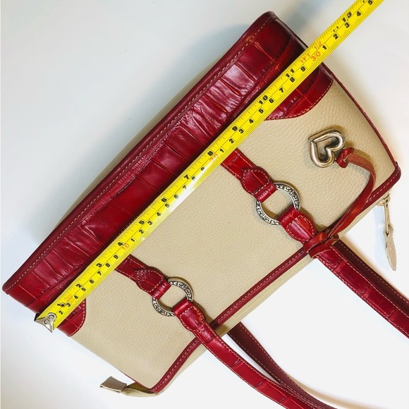 Brighton Red and Cream Spectator Shoulder Bag - Picture 12 of 16